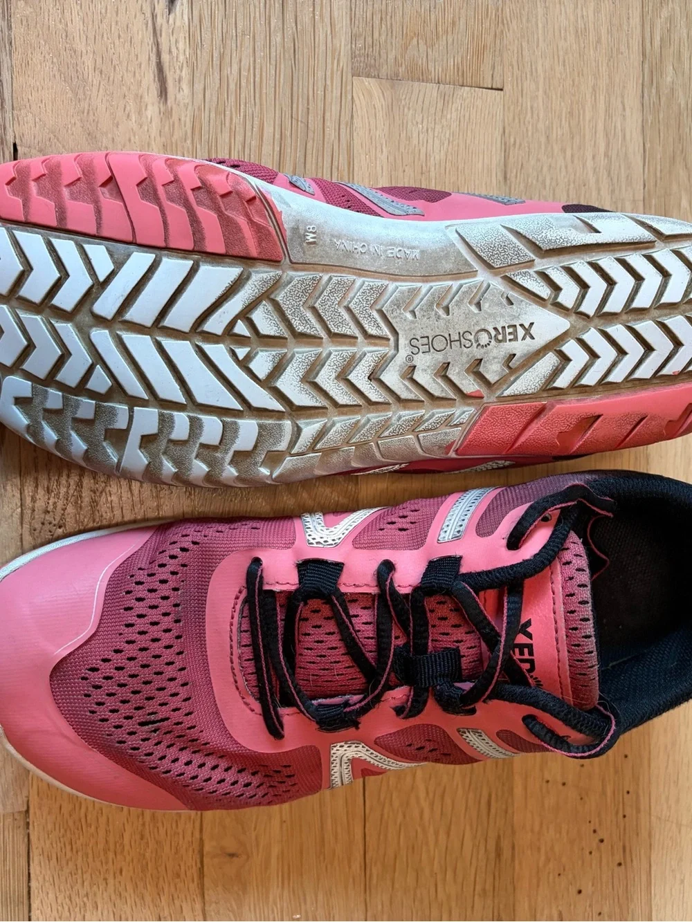 Women's Xero HFS Pink with Black Barefoot Running Shoes